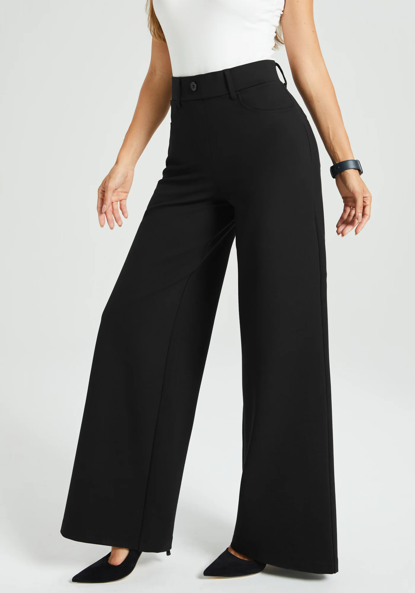 7-Pocket High-Waist DPYP™ Dress Pant Yoga Pant | Wide (Black) - Image 3