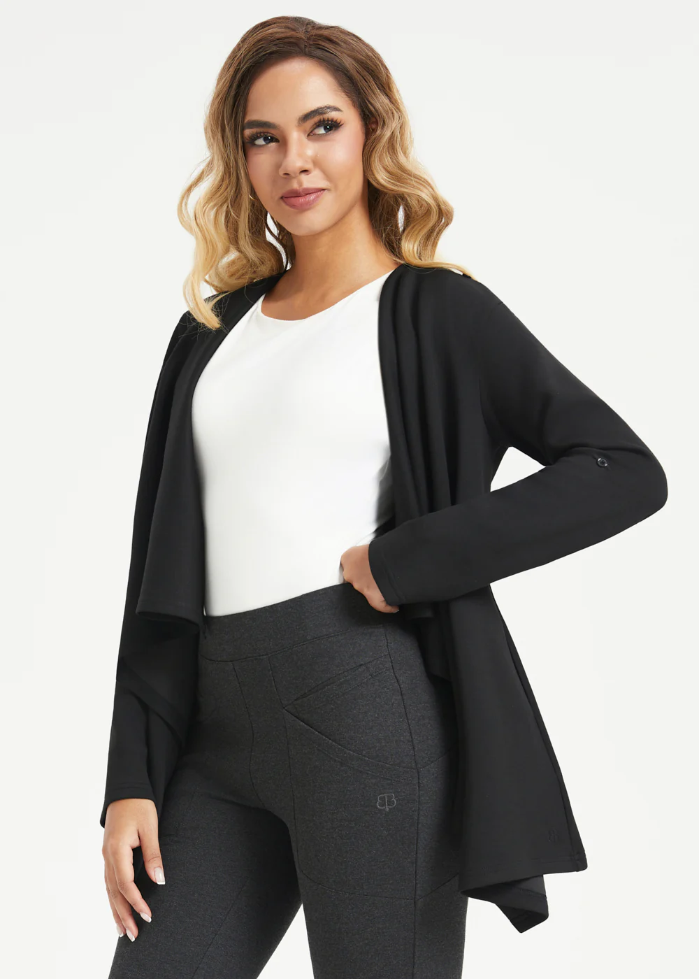 AirFlex Wrap Cardigan (Black) - Final Sale - Image 6