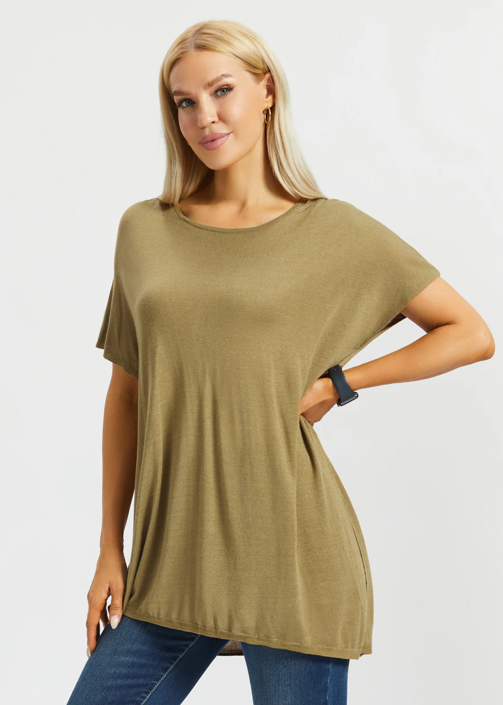 Asymmetrical Boatneck Sweater (Chai Tea) - Image 3