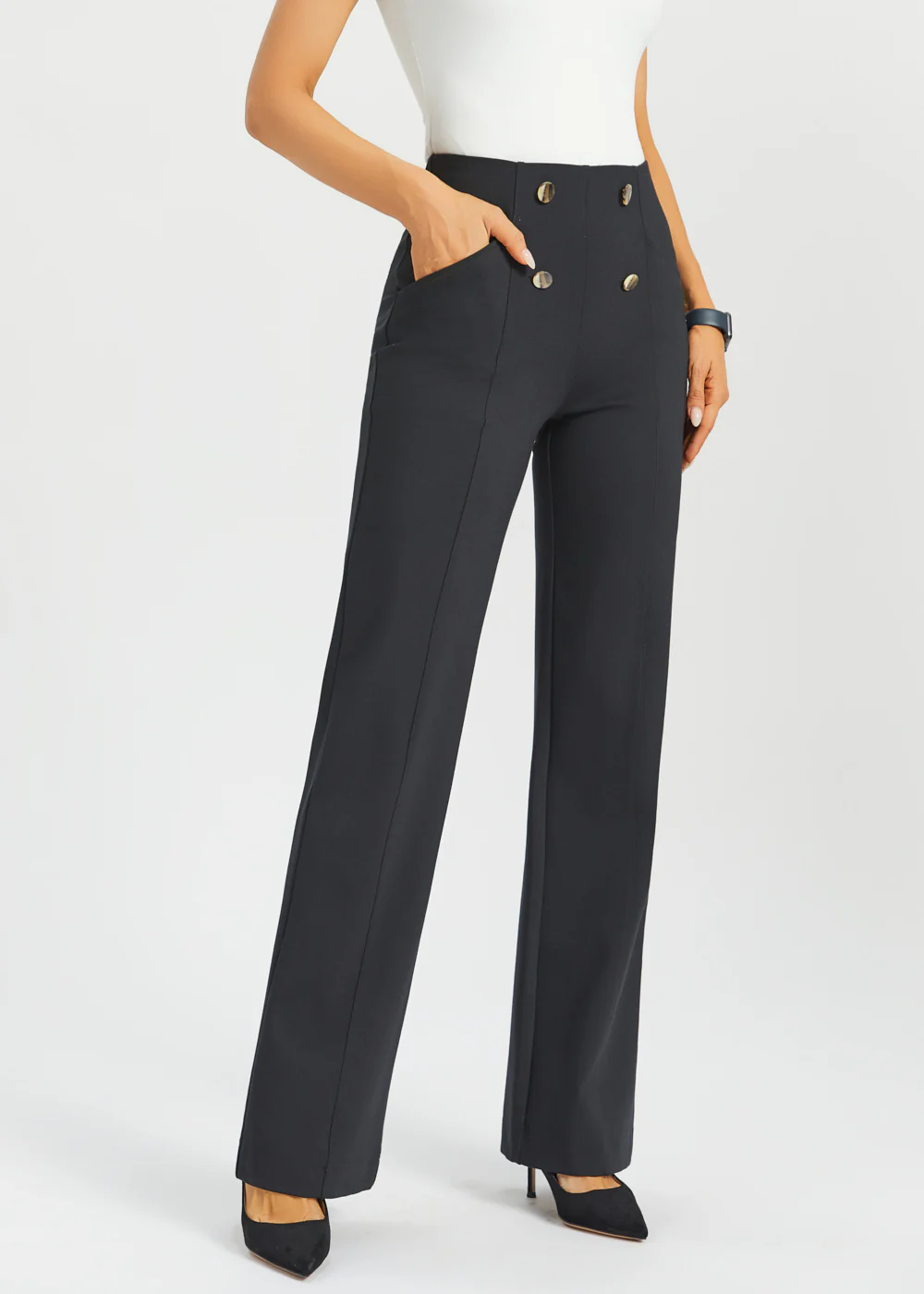 Atlantic DPYP™ Dress Pant Yoga Pants | Wide (Black) - Image 10