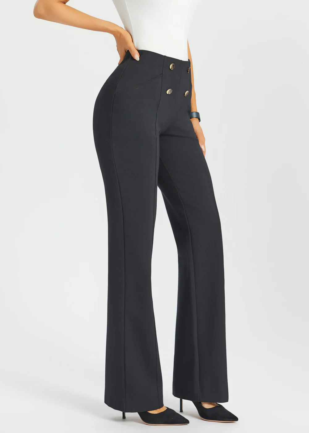 Atlantic DPYP™ Dress Pant Yoga Pants | Wide (Black) - Image 6
