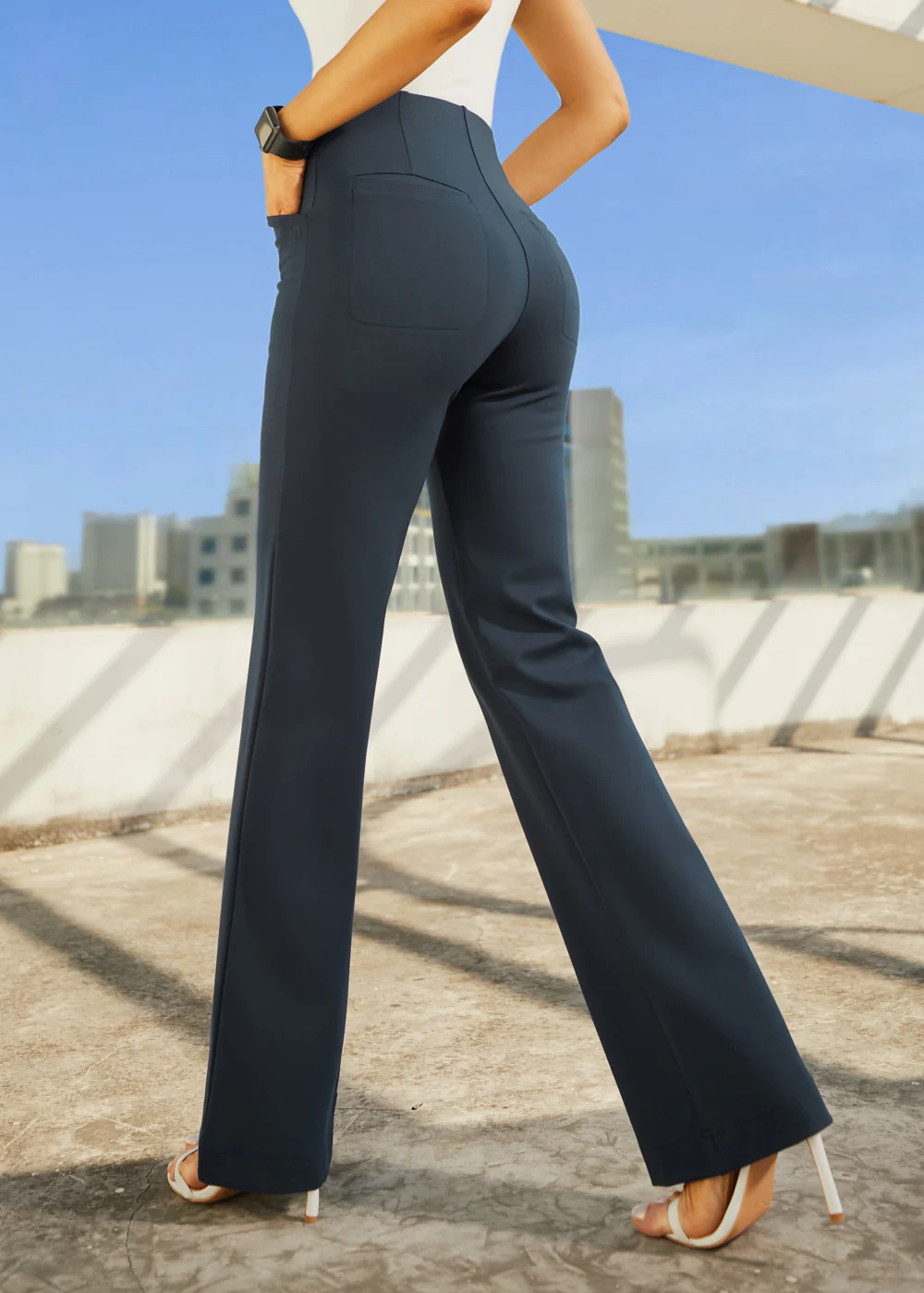 Atlantic DPYP™ Dress Pant Yoga Pants | Wide (Navy) - Image 13