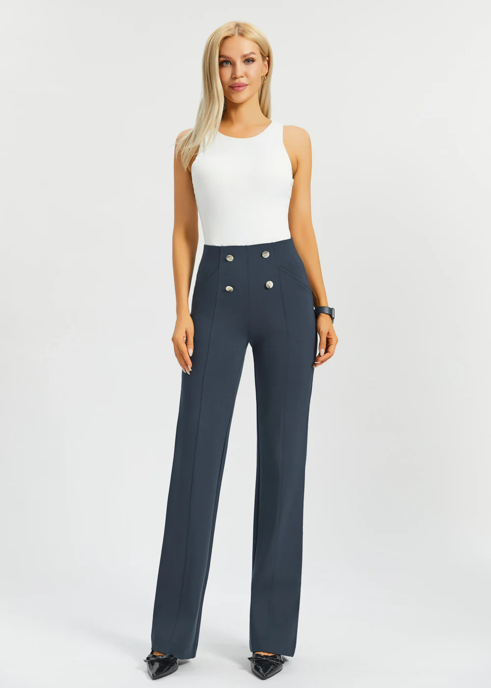 Atlantic DPYP™ Dress Pant Yoga Pants | Wide (Navy) - Image 4