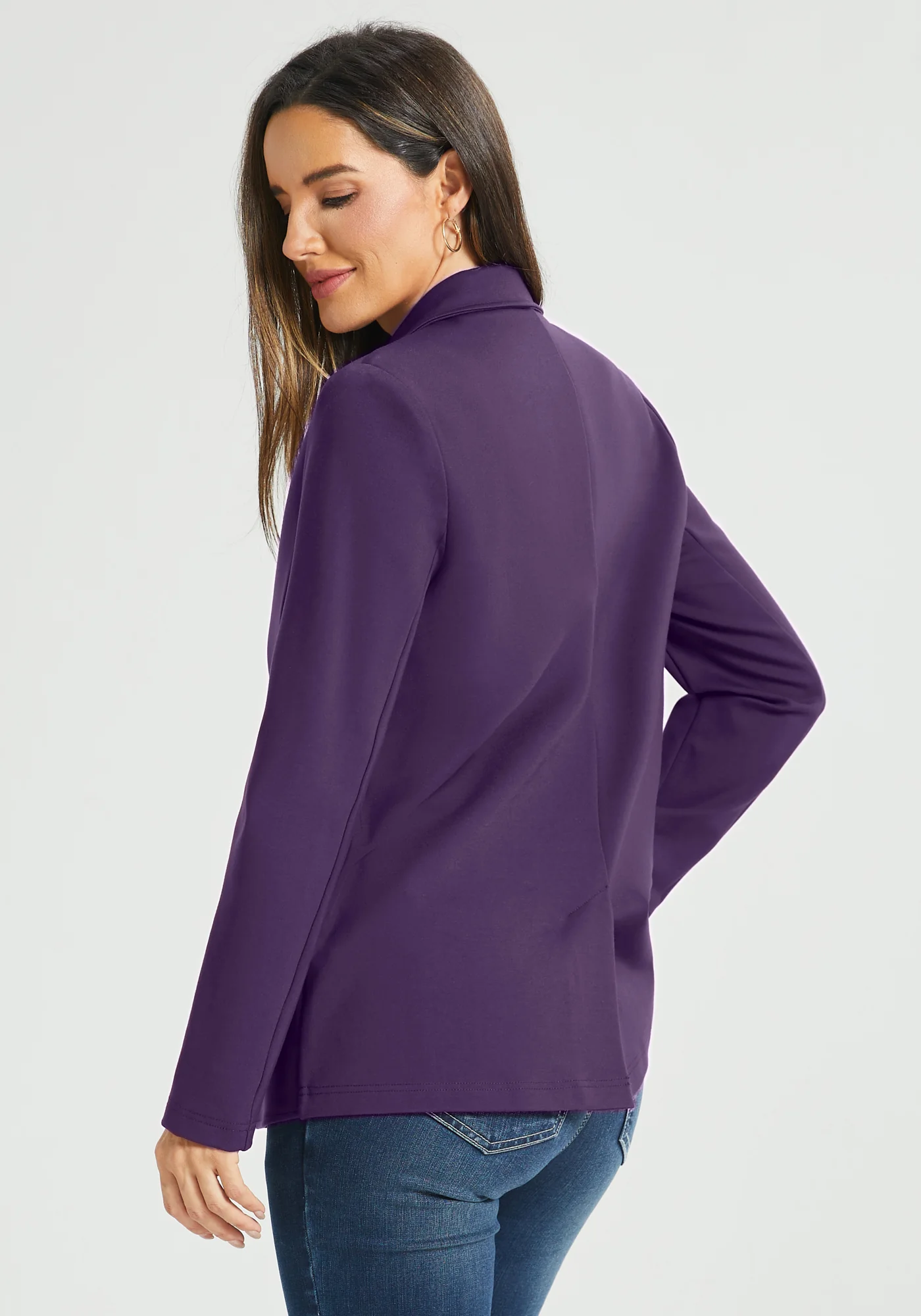 Classic Blazer | Stretch Ponte (Aubergine) - Image 3