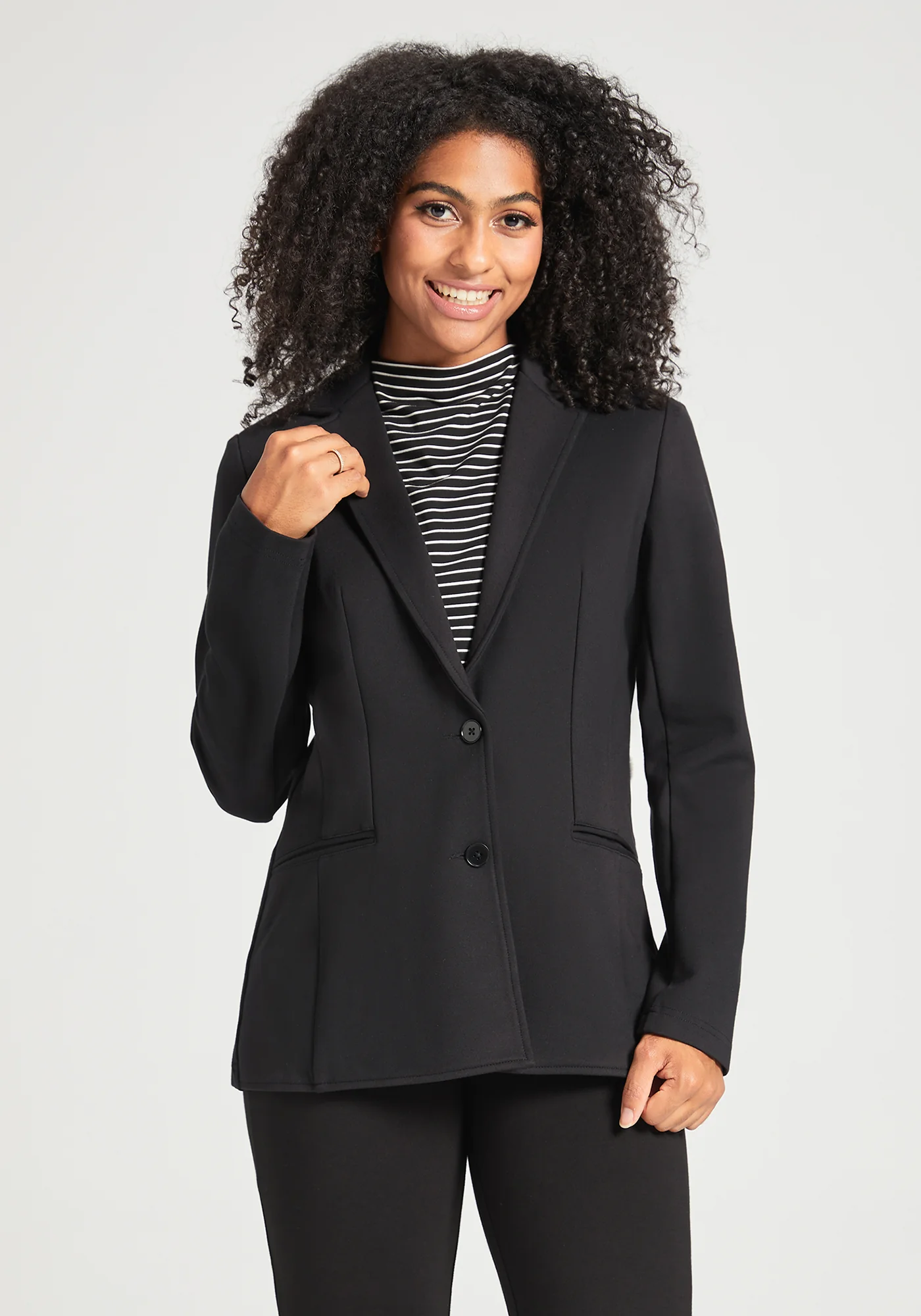 Classic Blazer | Stretch Ponte (Black) - Image 4