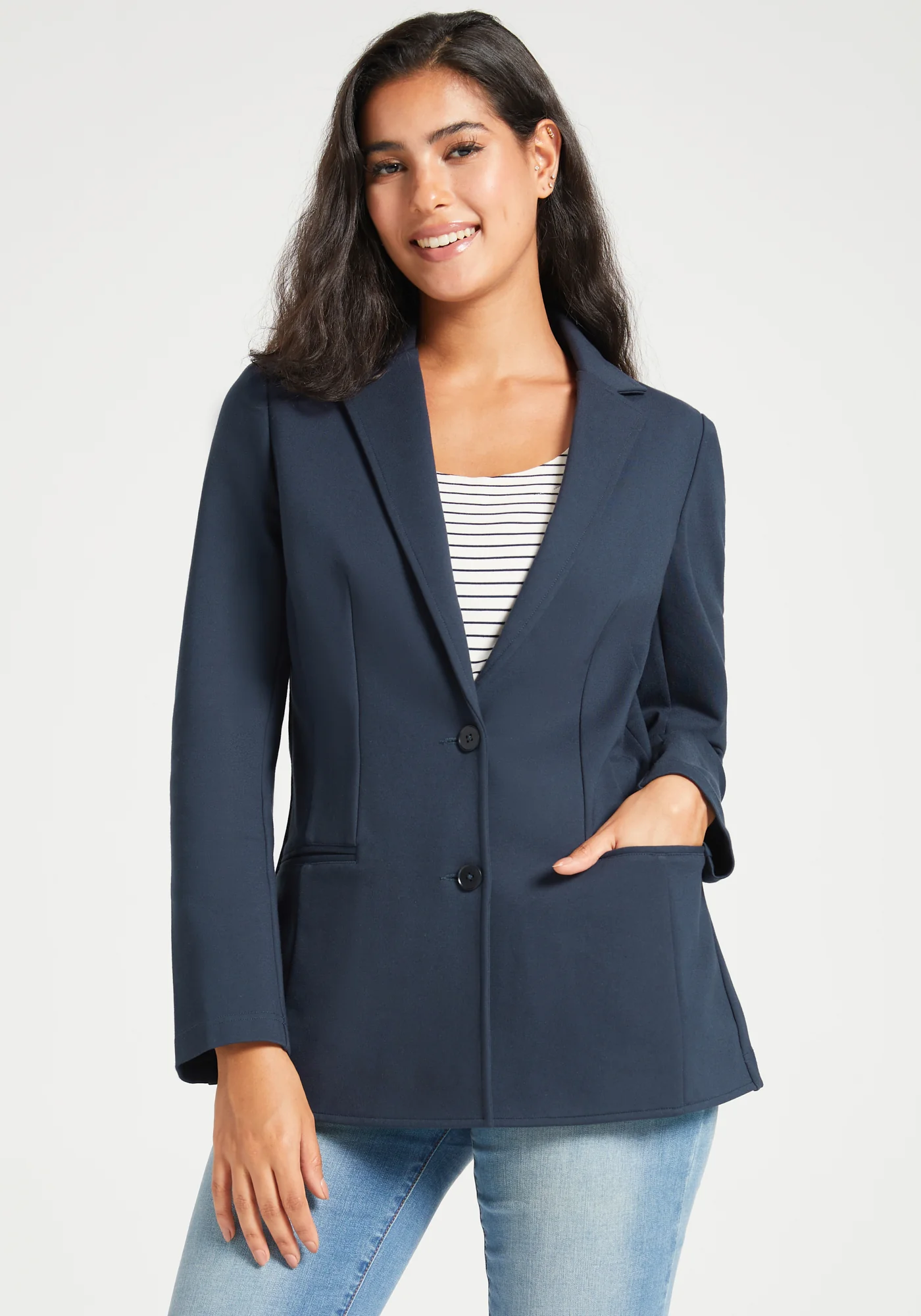 Classic Blazer | Stretch Ponte (Navy) - Image 4
