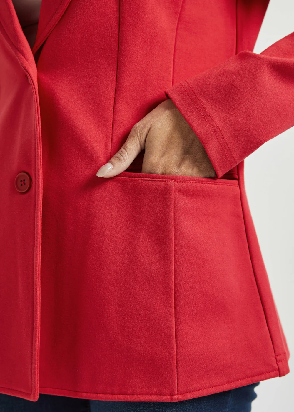 Classic Blazer | Stretch Ponte (Red) - Image 3