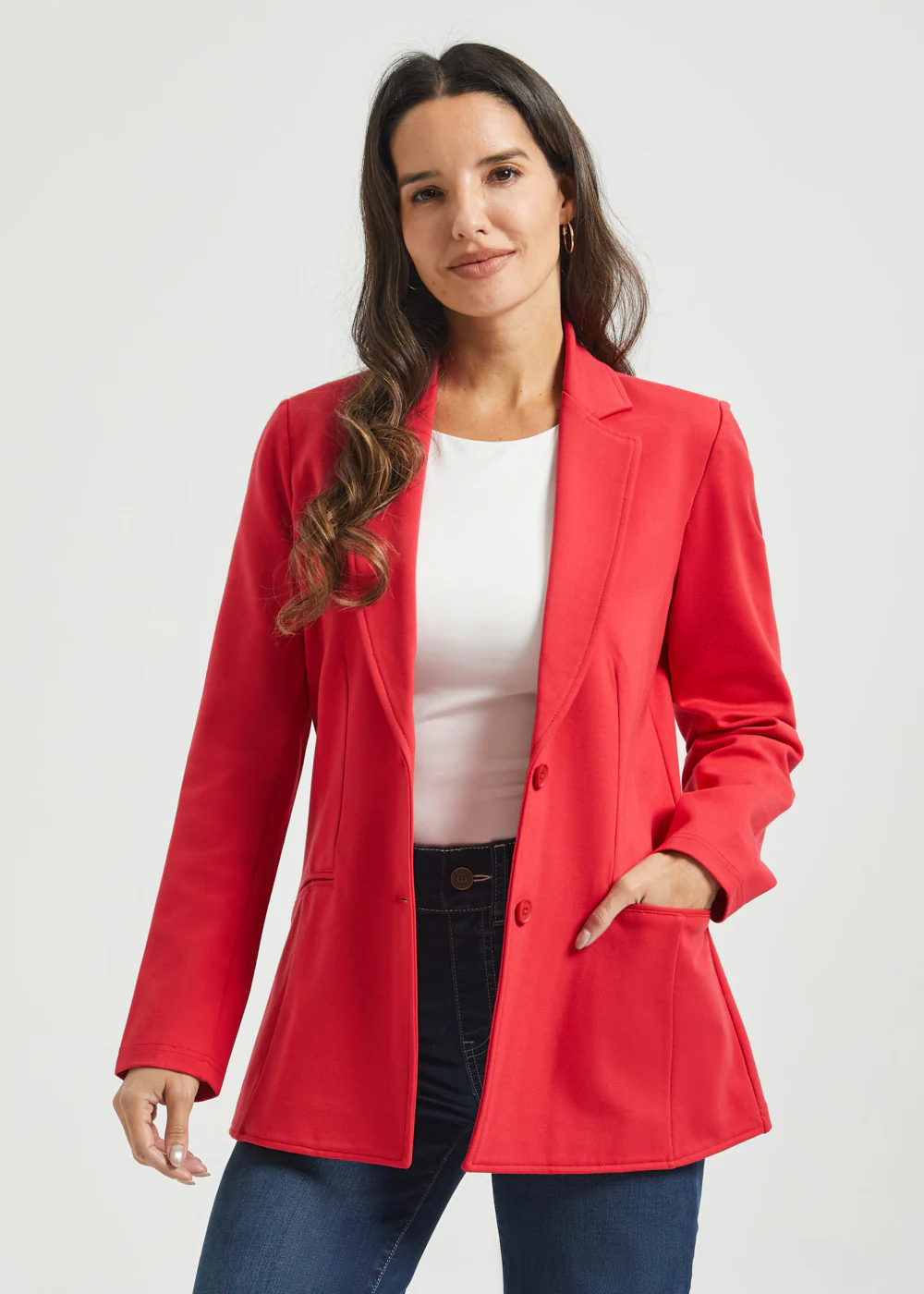 Classic Blazer | Stretch Ponte (Red) - Image 4