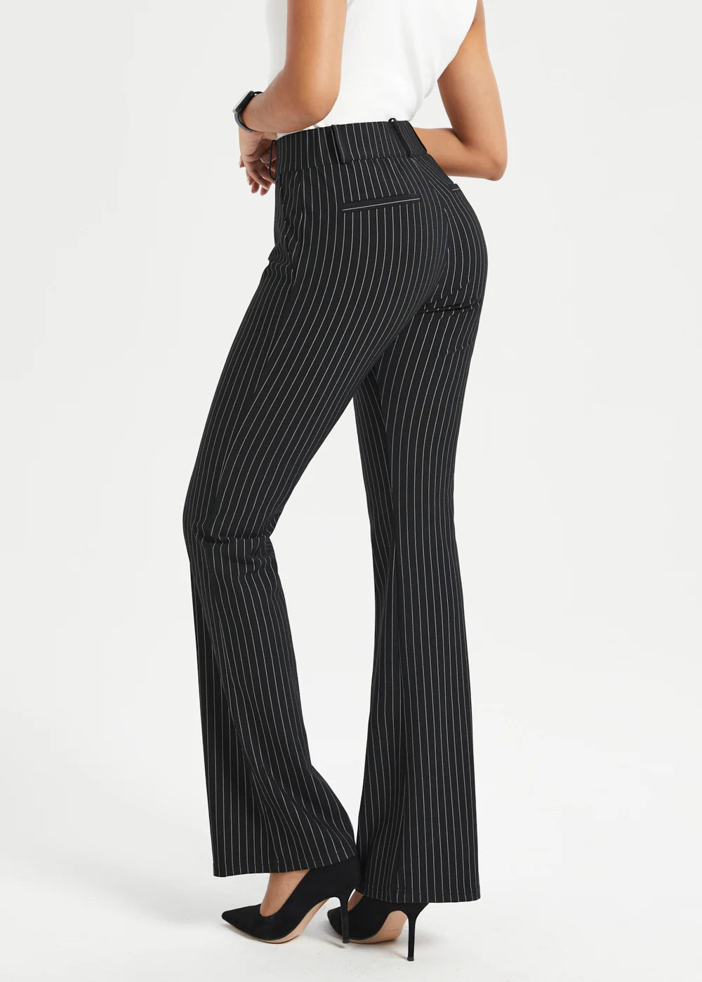 Classic Dress Pant | Bootcut (Black Ivory Stripe) - Image 3