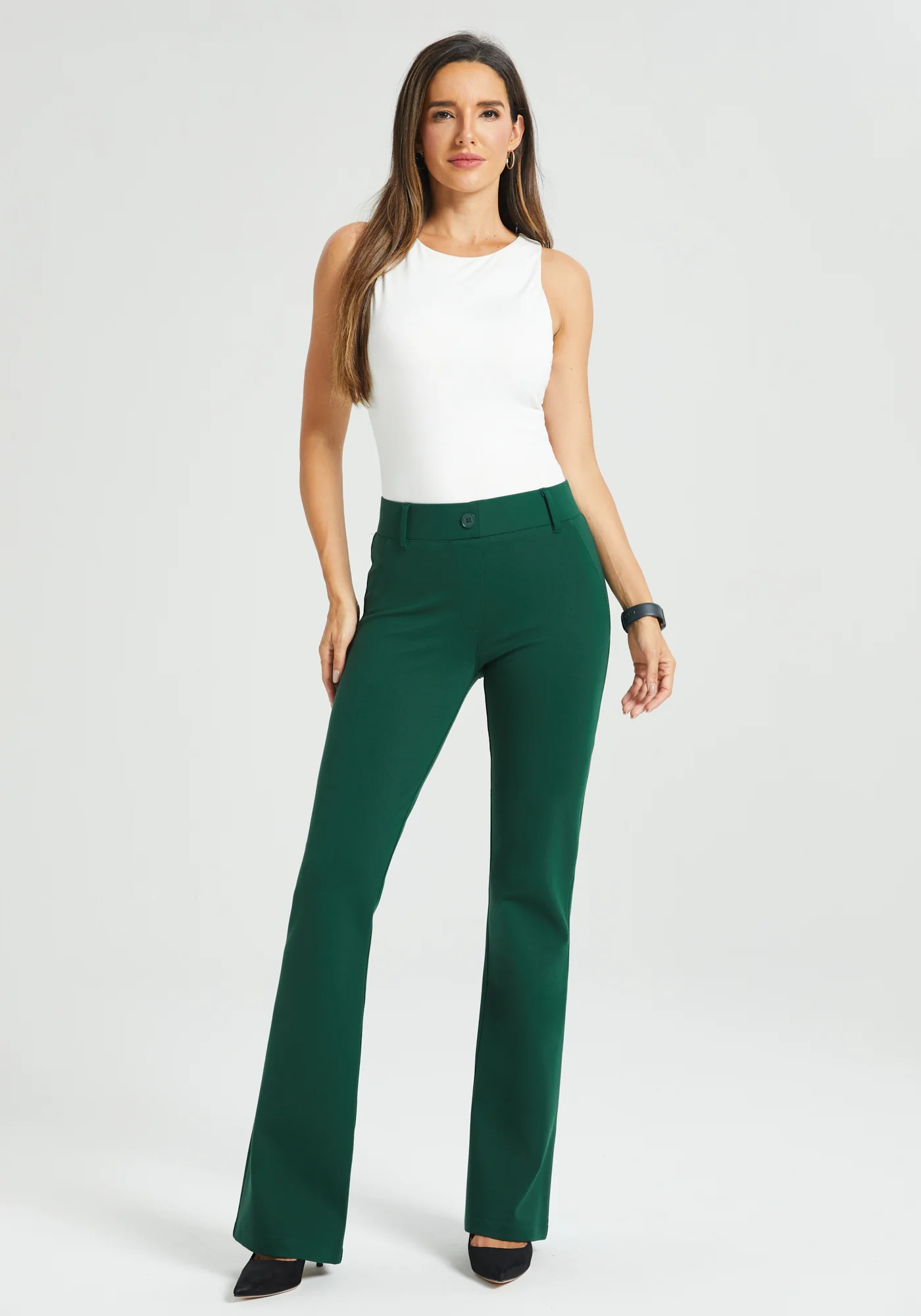Classic DPYP™ Dress Pant Yoga Pant | Bootcut (Dark Green) - Image 5
