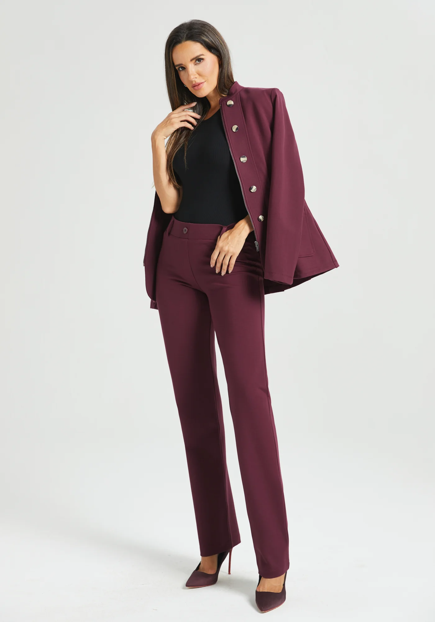 Classic DPYP™ Dress Pant Yoga Pant | Straight (Burgundy) - Image 7