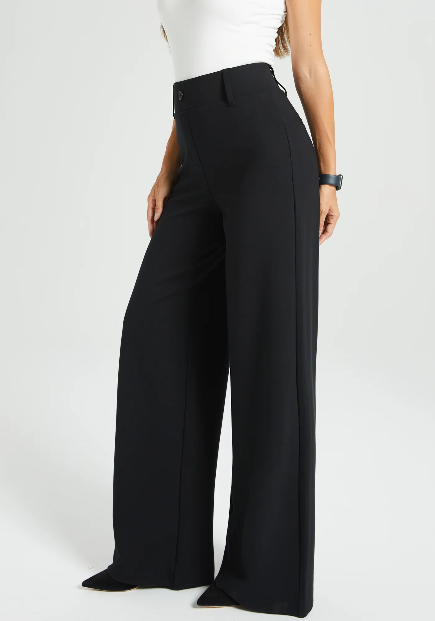Classic High-Waist DPYP™ Dress Pant Yoga Pants | Wide (Black) - Image 3