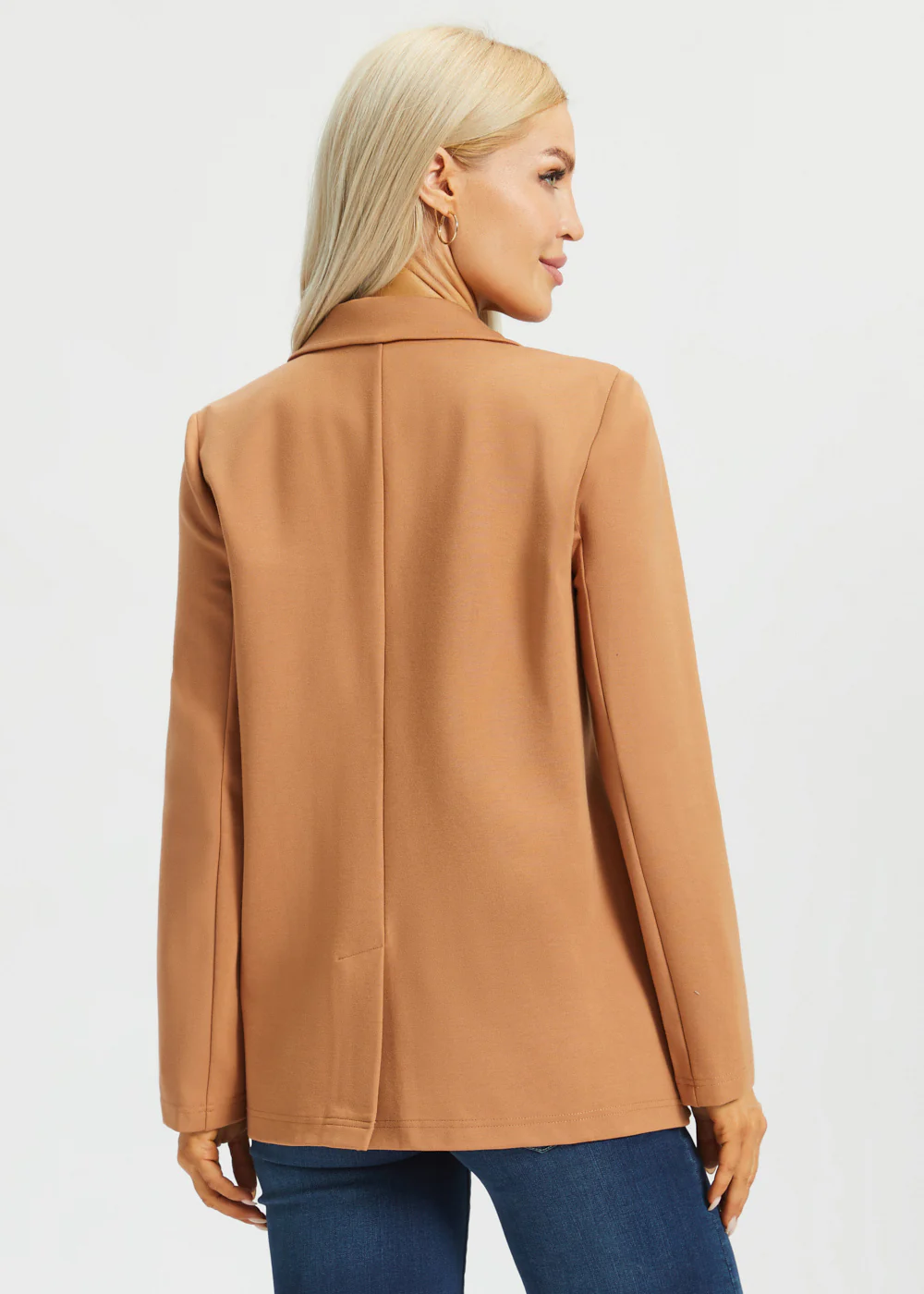 Double Breasted Blazer | Stretch Ponte (Sandalwood) - Image 5