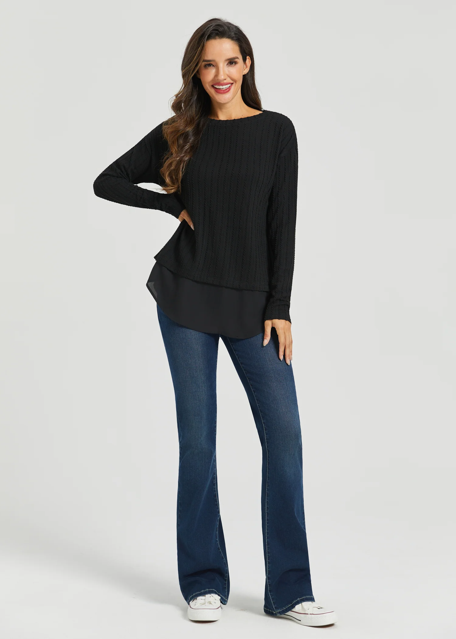 MiniCable Layered Boatneck (Black) - Final Sale - Image 3