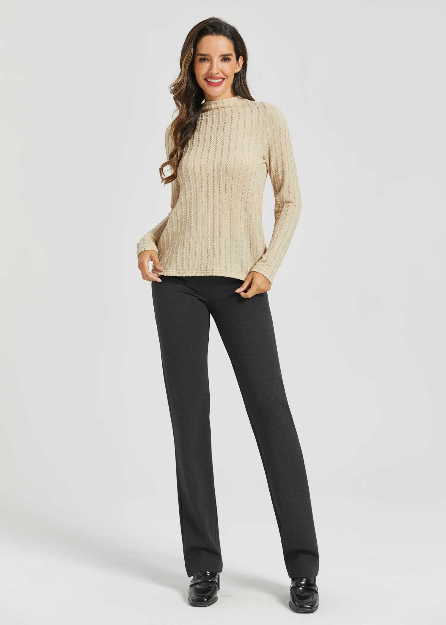 MiniCable Long Sleeve Mockneck (Oatmeal) - Final Sale - Image 4
