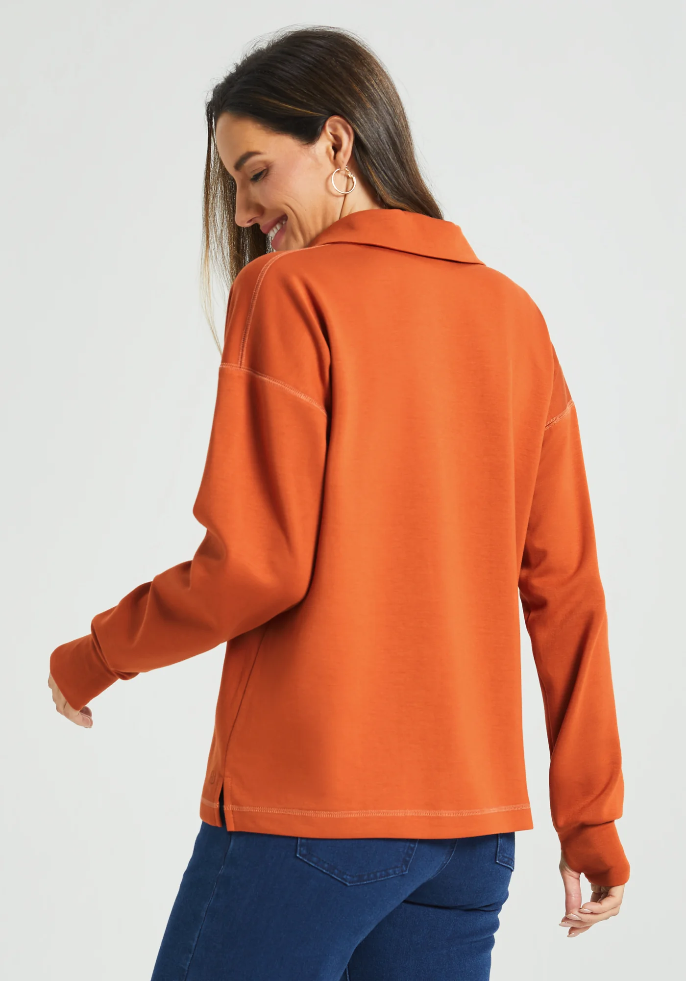 AirFlex Polo Knit Pullover (Rust) - Final Sale - Image 5