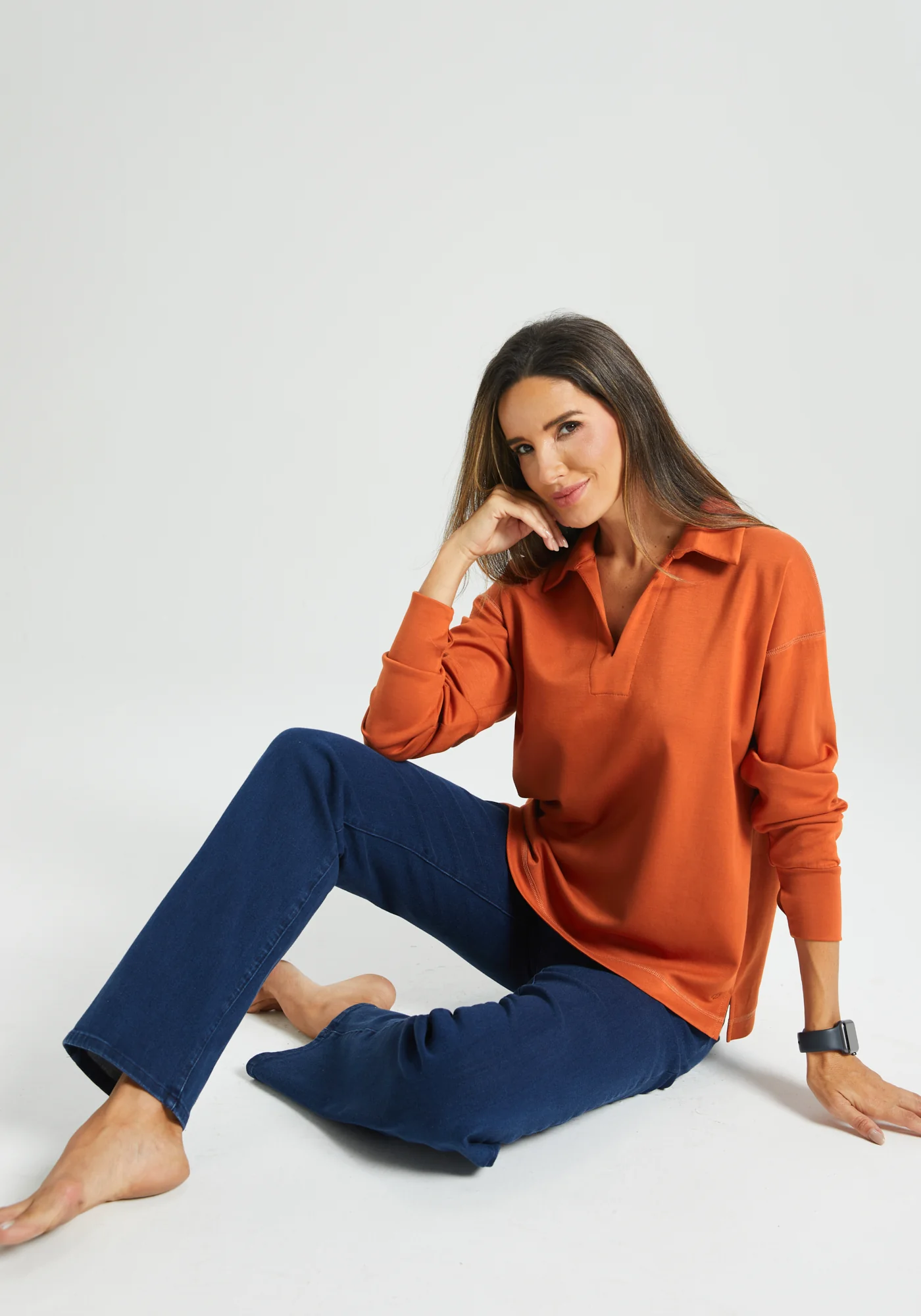 AirFlex Polo Knit Pullover (Rust) - Final Sale - Image 7