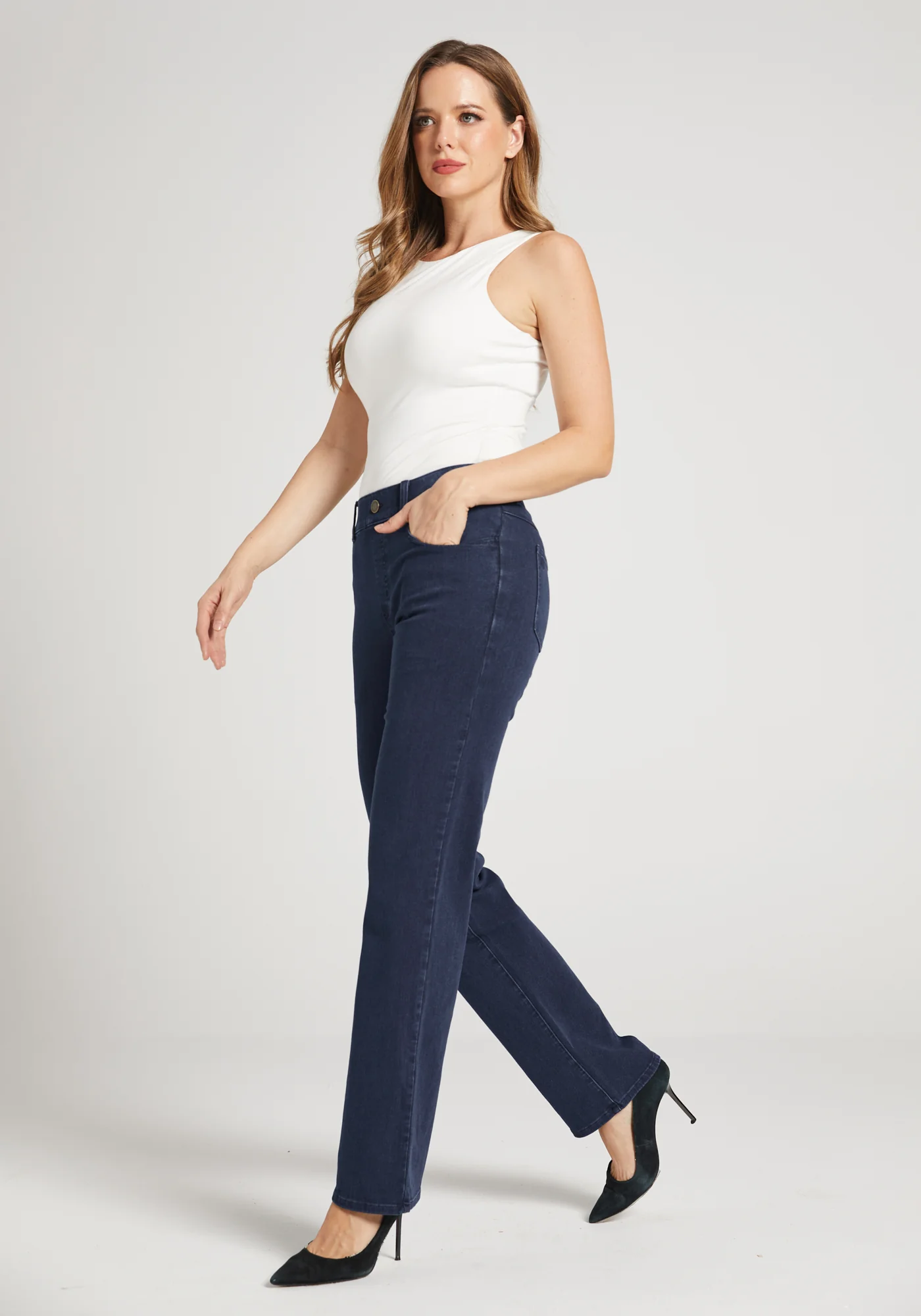 Signature Mid-Rise Denim | Straight (Dark Indigo) - Final Sale - Image 6