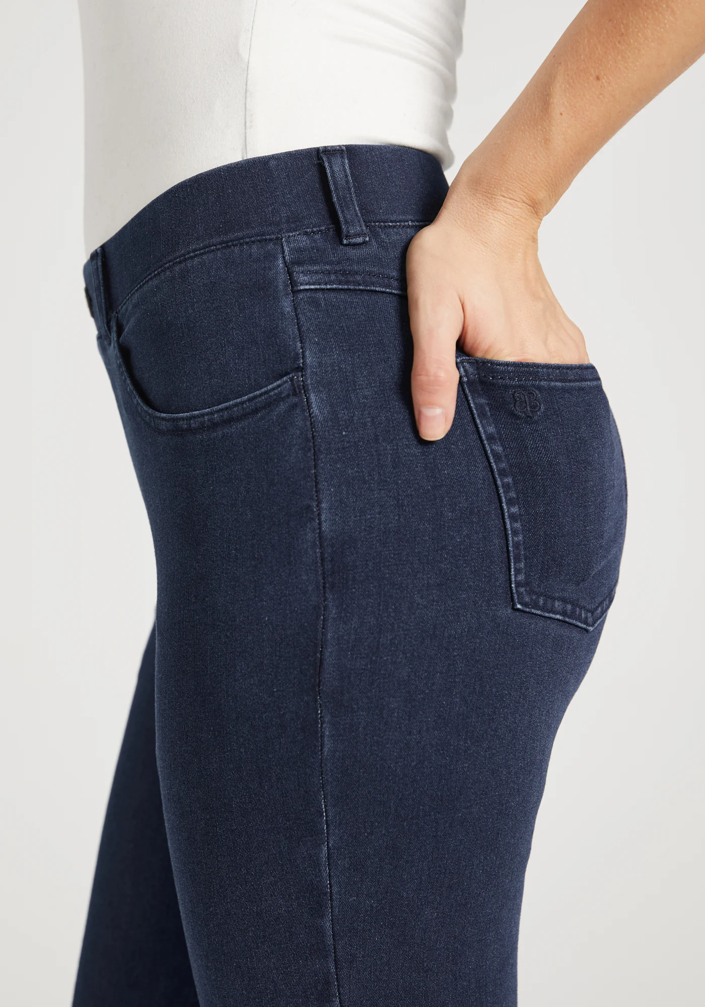 Skinny-Leg | 4-Pocket Betabrand Yoga Denim (Dark Indigo) - Final Sale - Image 4
