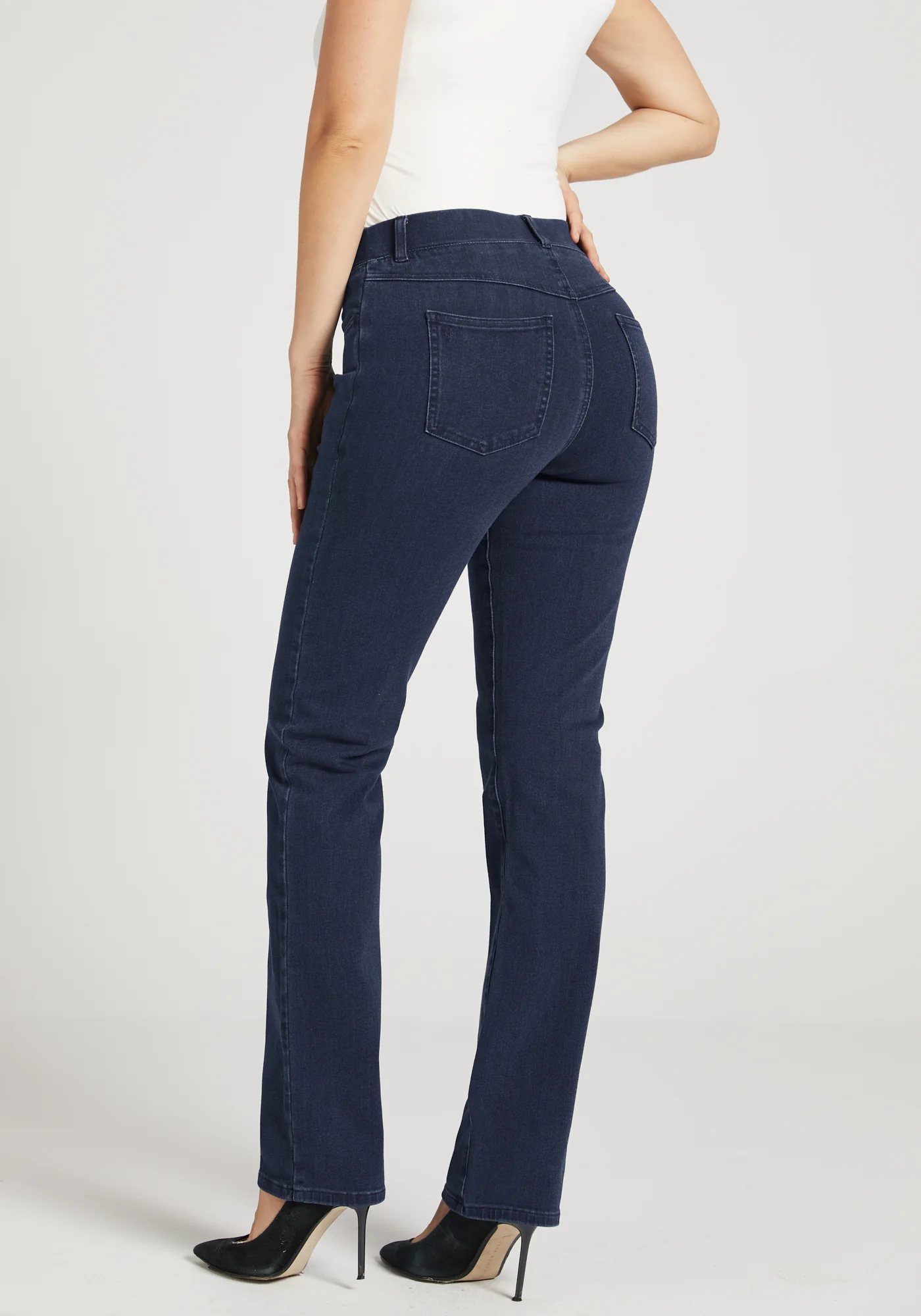 Straight-Leg | 4-Pocket Betabrand Yoga Denim (Dark Indigo) - Final Sale - Image 5