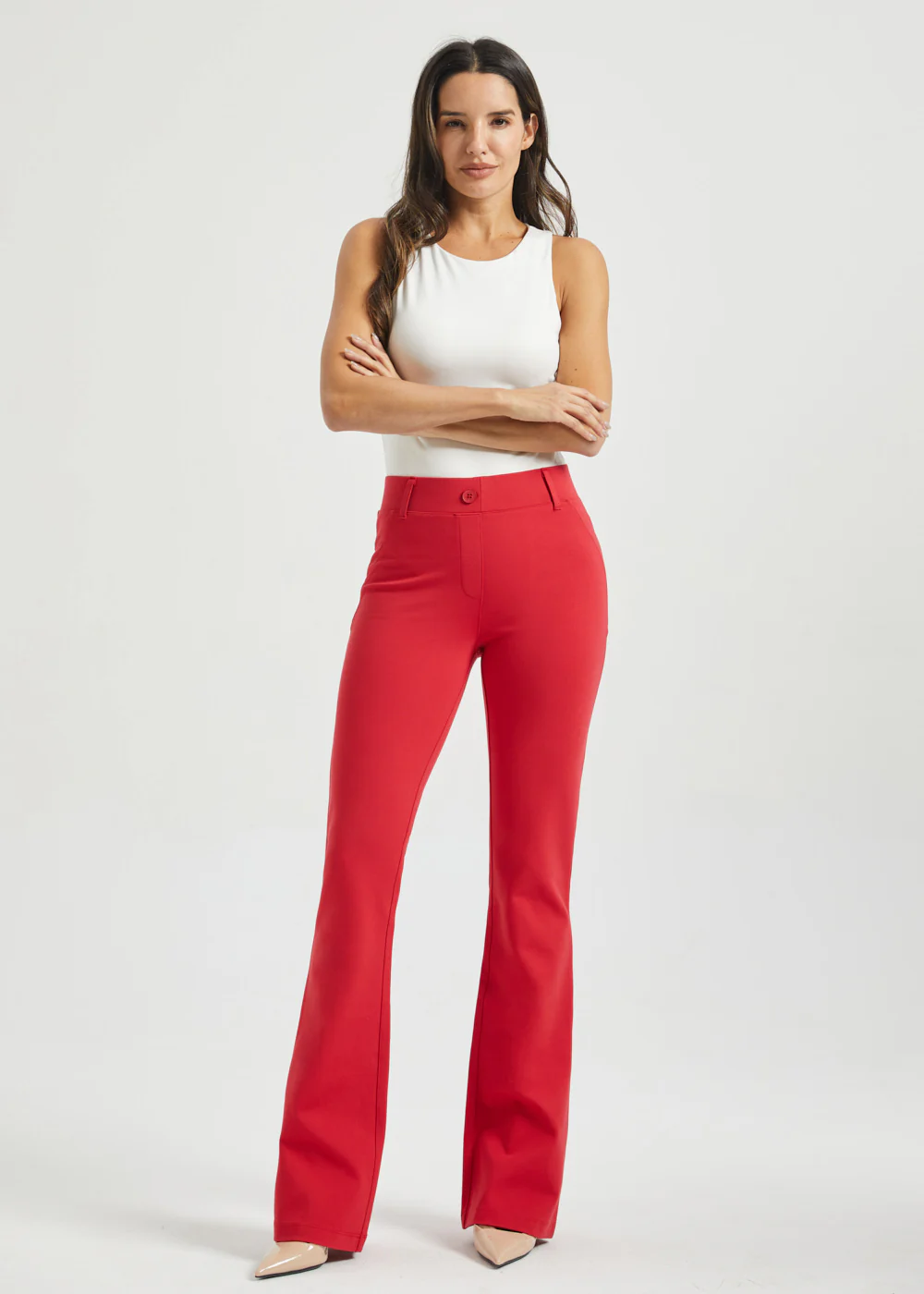 Two-Pocket DPYP™ Dress Pant Yoga Pant | Bootcut (Red) - Image 6