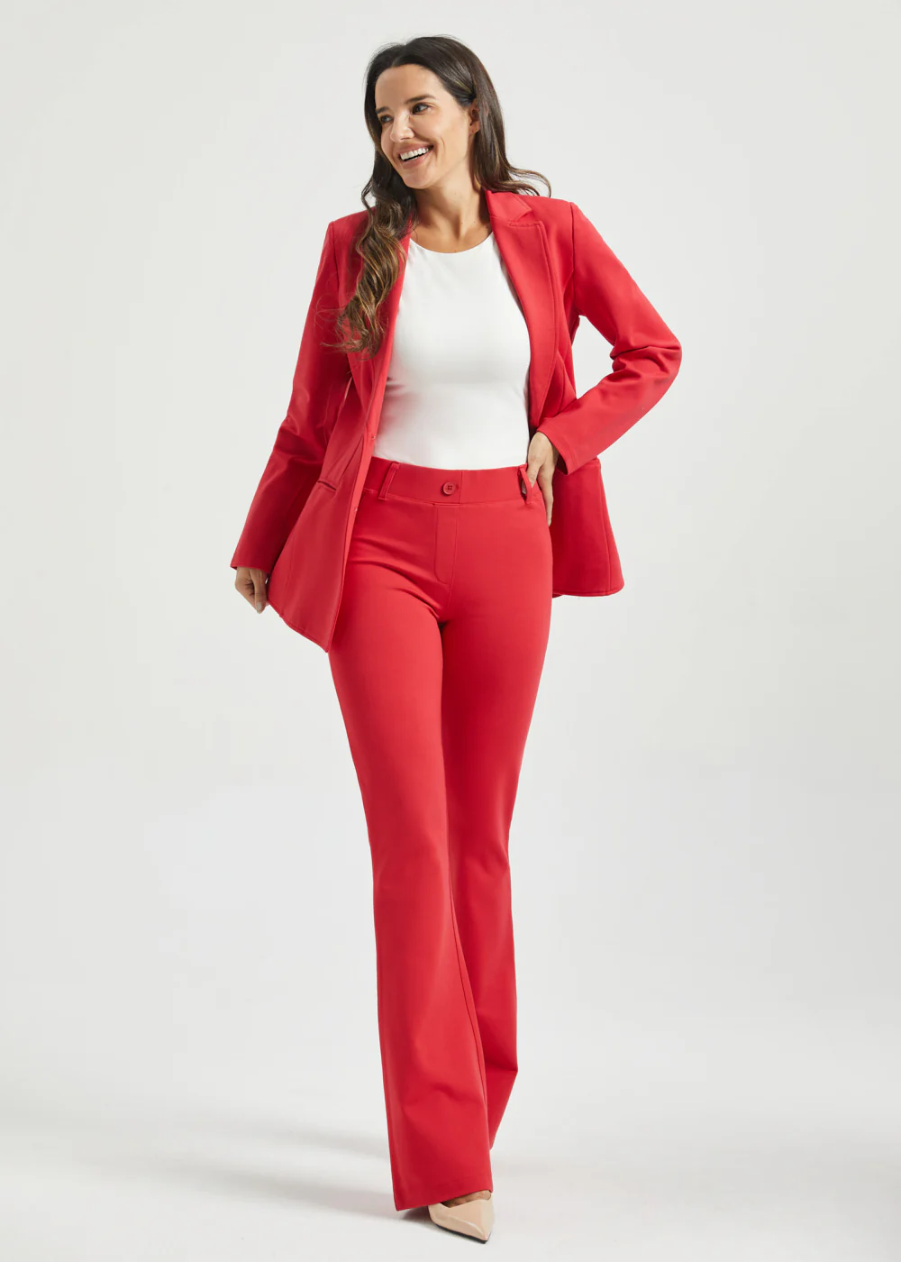 Two-Pocket DPYP™ Dress Pant Yoga Pant | Bootcut (Red) - Image 7