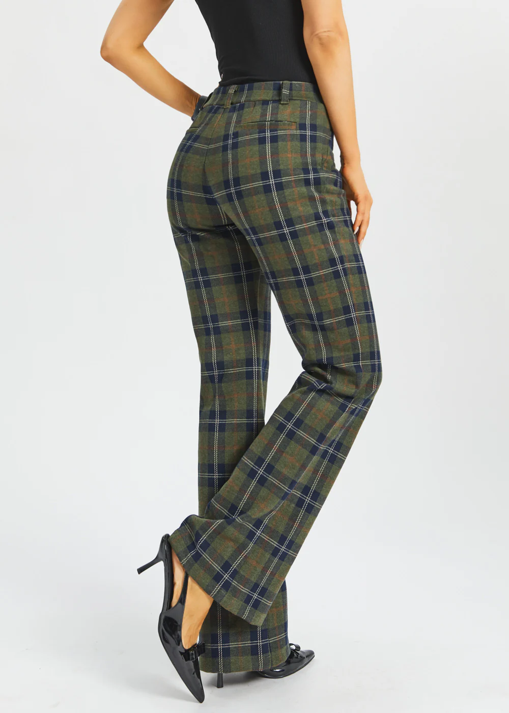Two-Pocket Dress Pant | Bootcut (Green Plaid) - Final Sale - Image 3