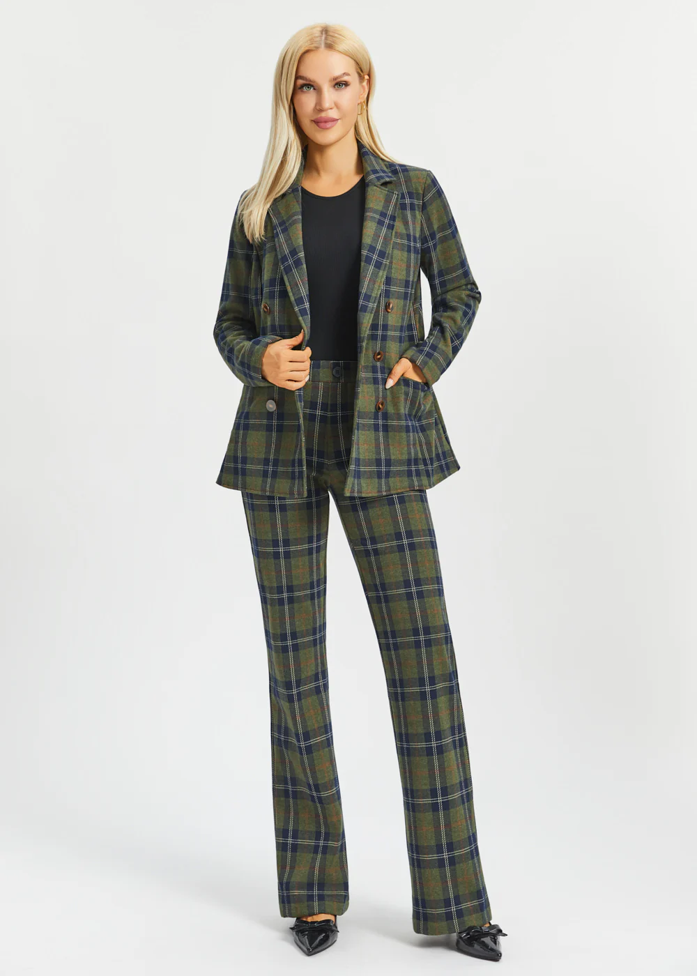 Two-Pocket Dress Pant | Bootcut (Green Plaid) - Final Sale - Image 6