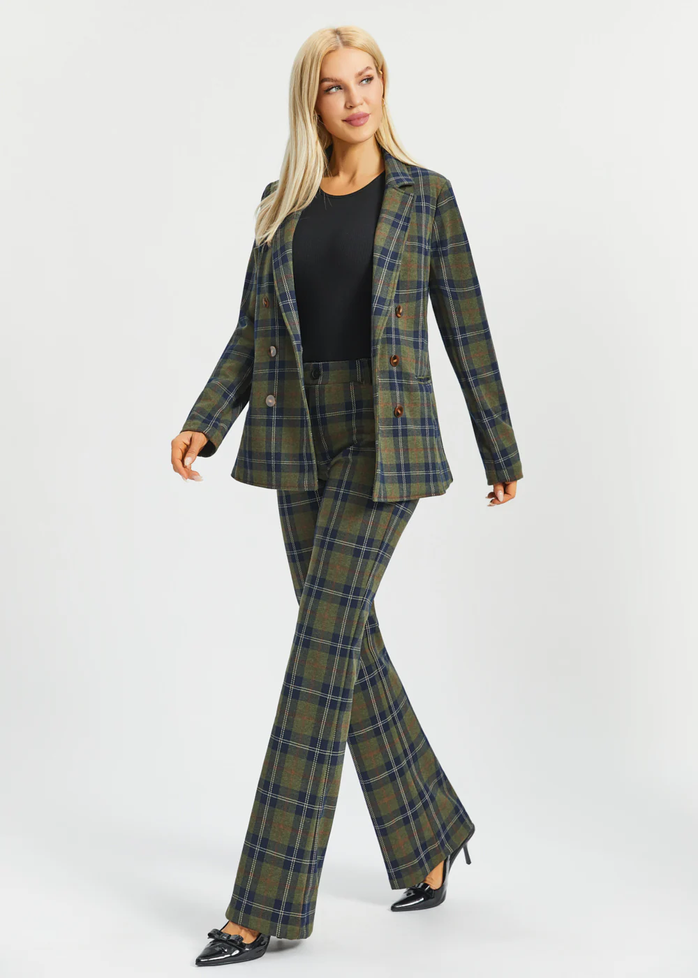Two-Pocket Dress Pant | Bootcut (Green Plaid) - Final Sale - Image 7
