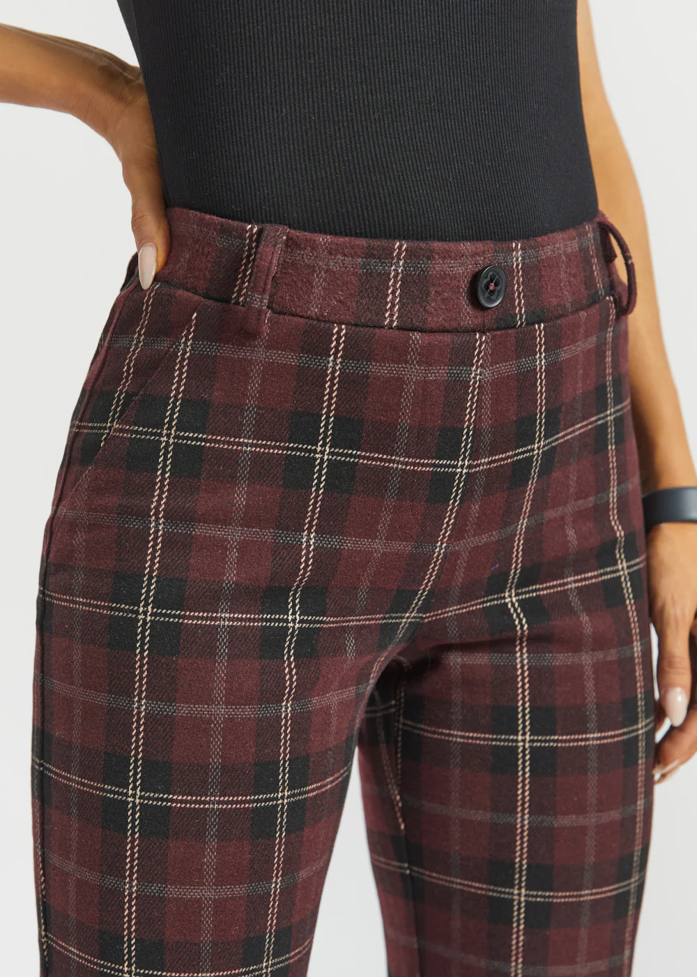 Two-Pocket Dress Pant | Bootcut (Burgundy Plaid) - Final Sale - Image 3