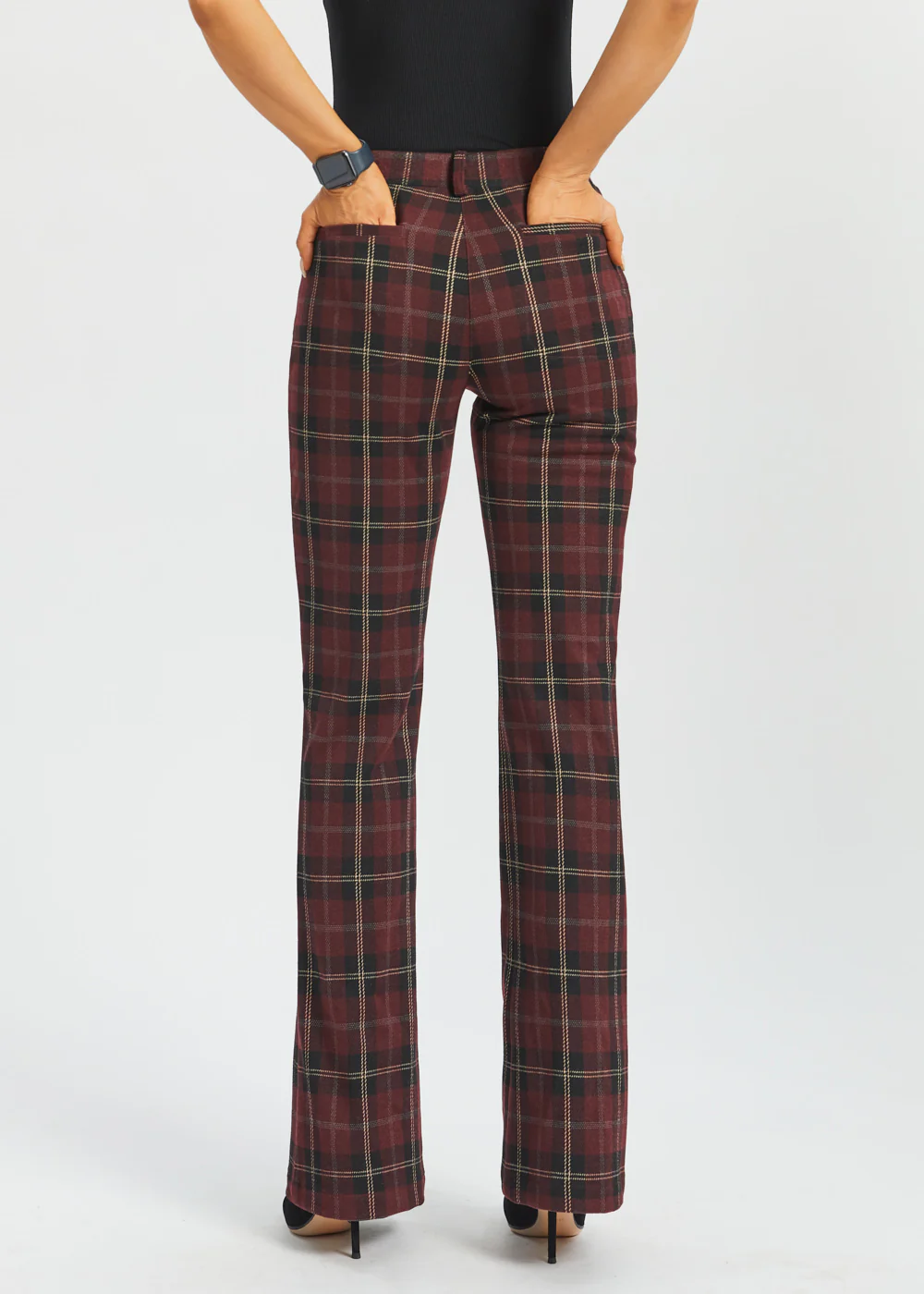 Two-Pocket Dress Pant | Bootcut (Burgundy Plaid) - Final Sale - Image 5