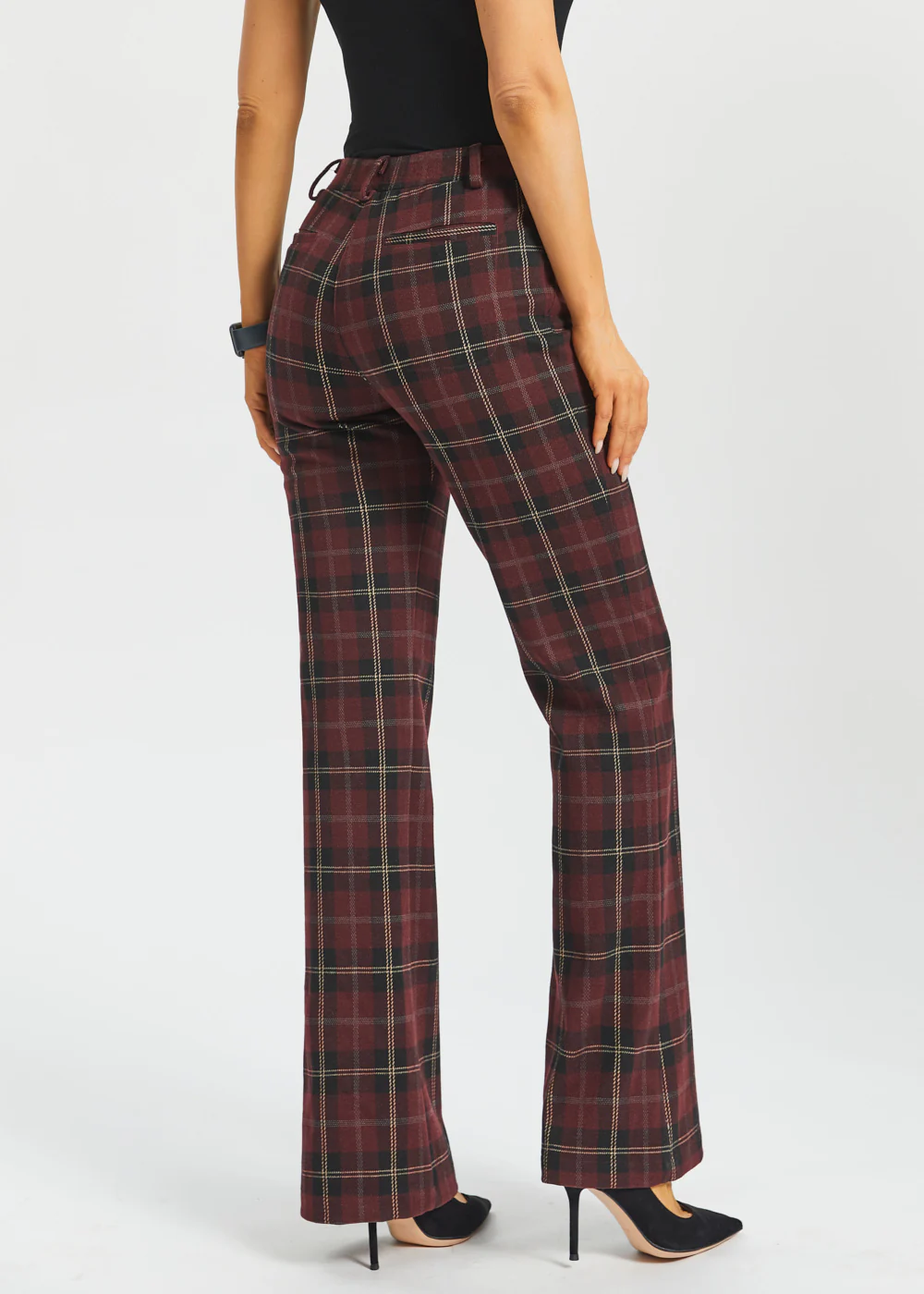 Two-Pocket Dress Pant | Bootcut (Burgundy Plaid) - Final Sale - Image 7