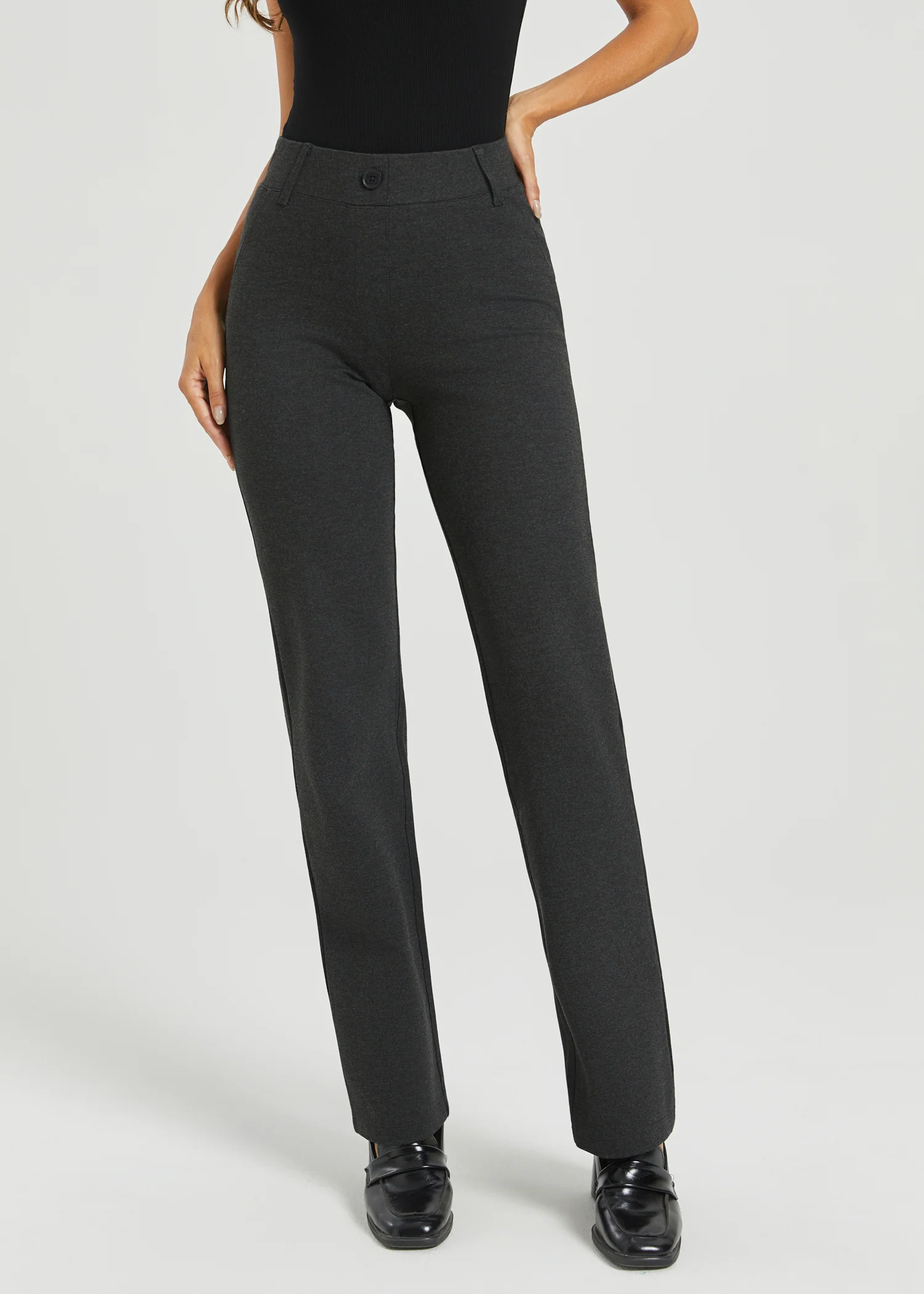 Two-Pocket DPYP™ Dress Pant Yoga Pant | Straight (Charcoal) - Image 3