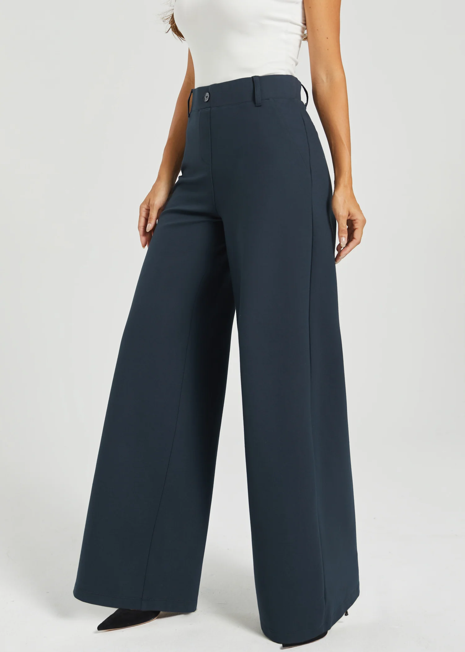 Two-Pocket DPYP™ Dress Pant Yoga Pant | Wide (Navy) - Image 3