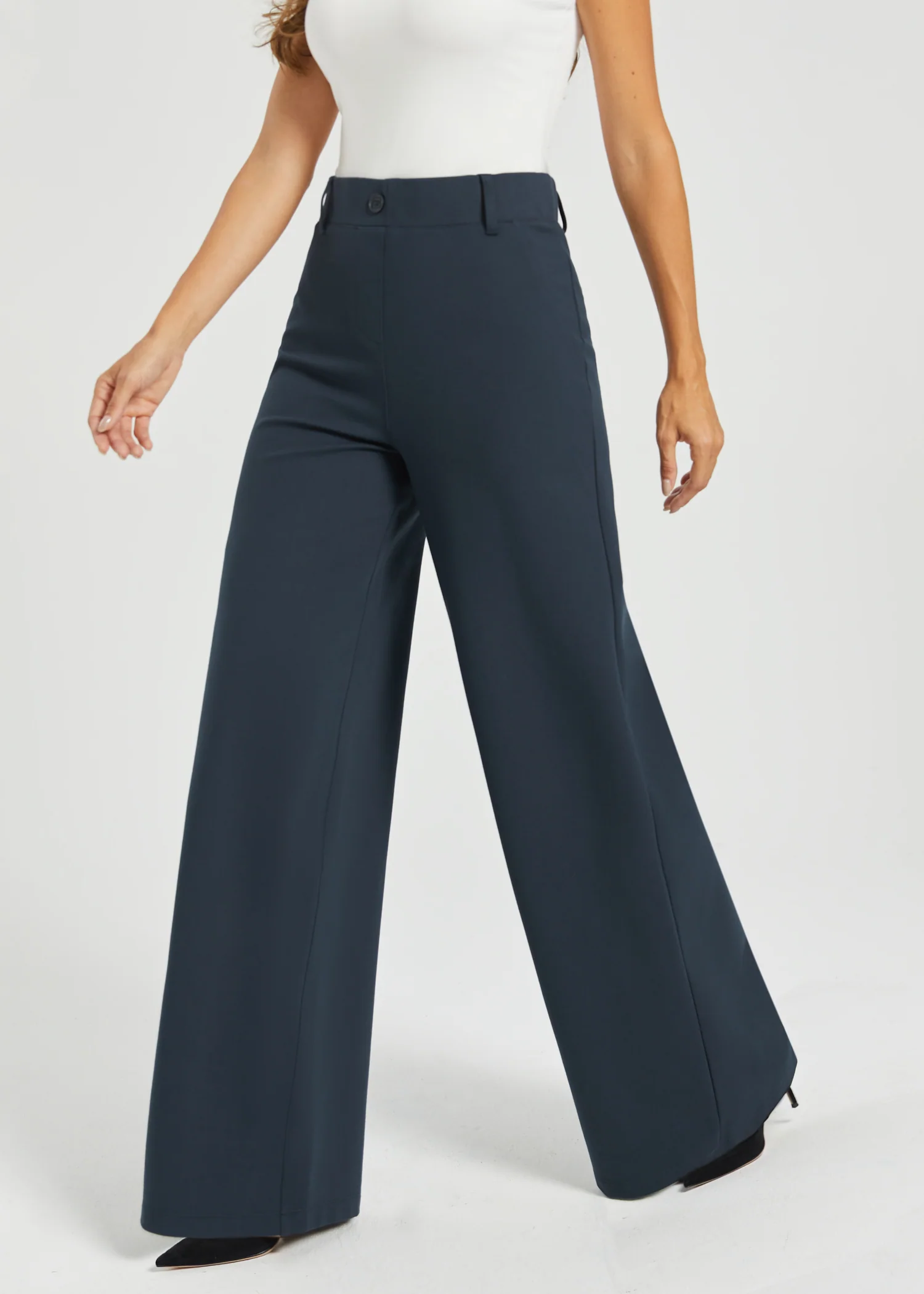 Two-Pocket DPYP™ Dress Pant Yoga Pant | Wide (Navy) - Image 4