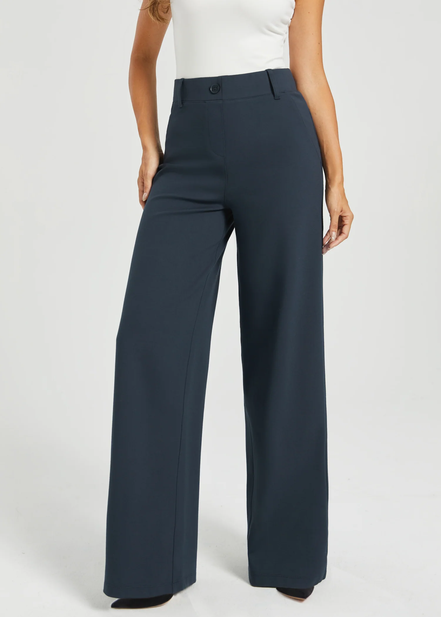 Two-Pocket DPYP™ Dress Pant Yoga Pant | Wide (Navy) - Image 5