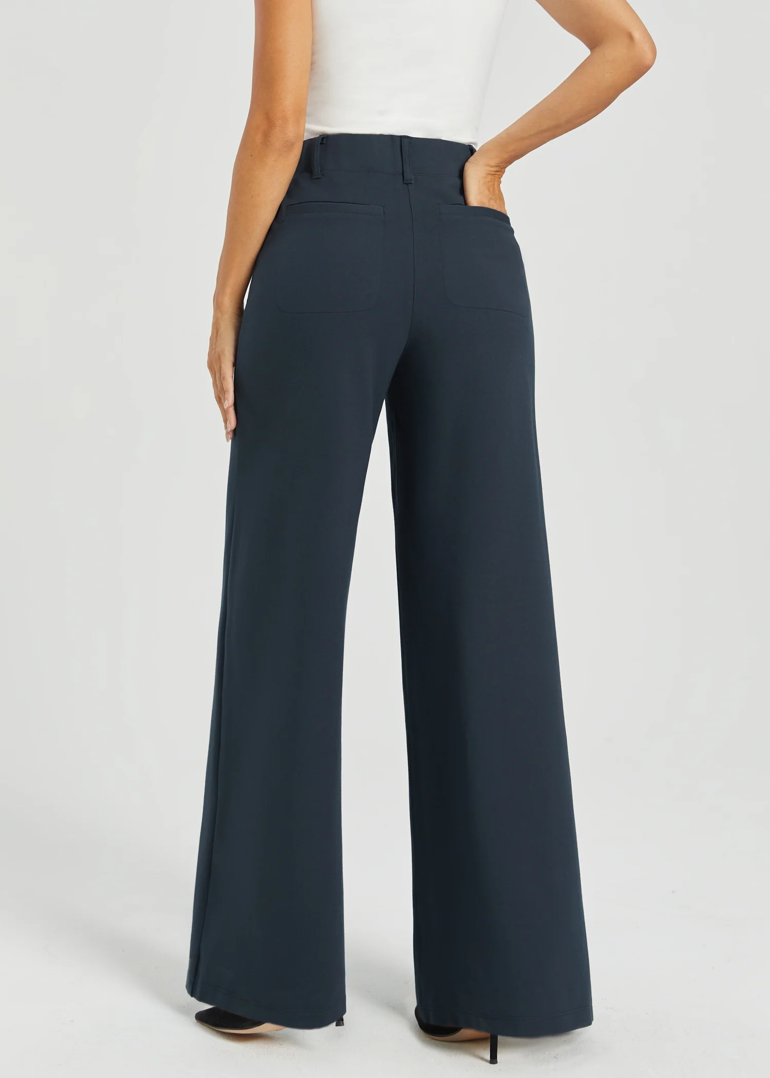 Two-Pocket DPYP™ Dress Pant Yoga Pant | Wide (Navy) - Image 8