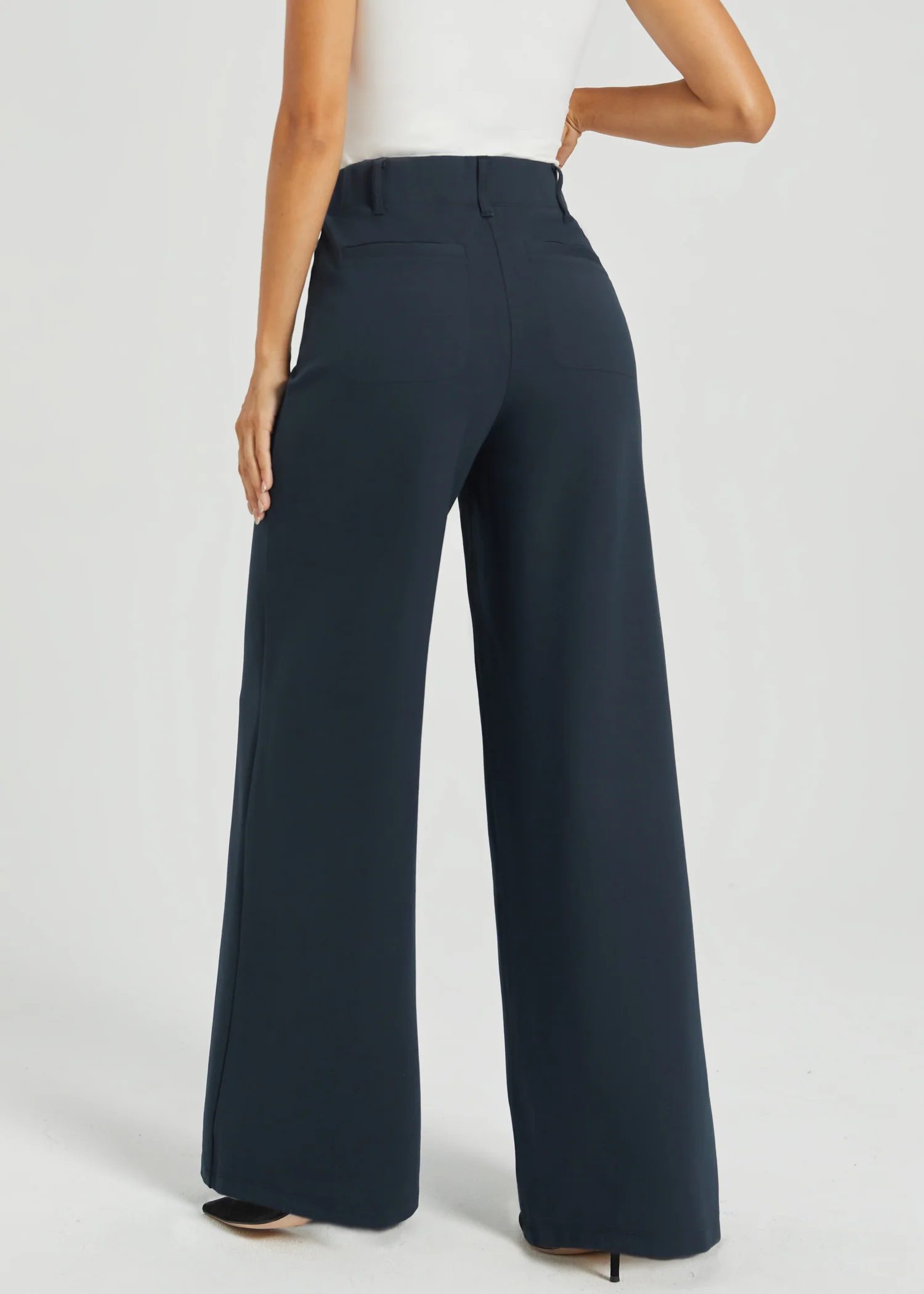Two-Pocket DPYP™ Dress Pant Yoga Pant | Wide (Navy) - Image 9
